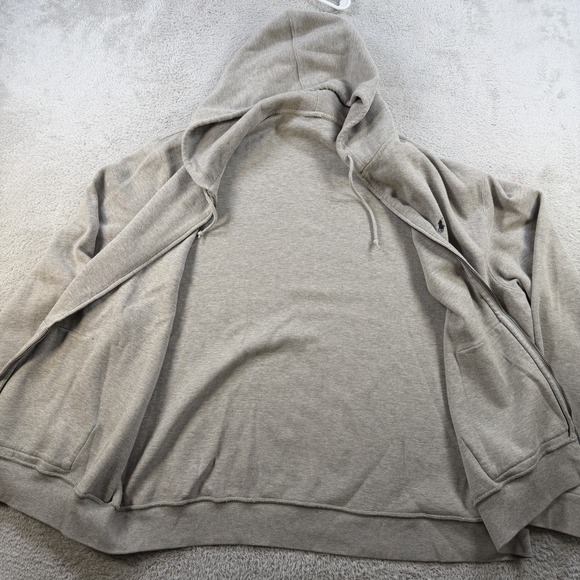 Polo Ralph Lauren Hoodie Mens 3XB Grey Full Zip Pony Y2K Sweatshirt Jacket - Picture 3 of 7